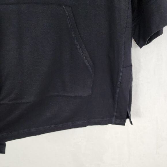 Donna Karan Sleepwear Poncho Women S/M Knit Hooded Black French Terry Soft Cozy - Picture 5 of 10